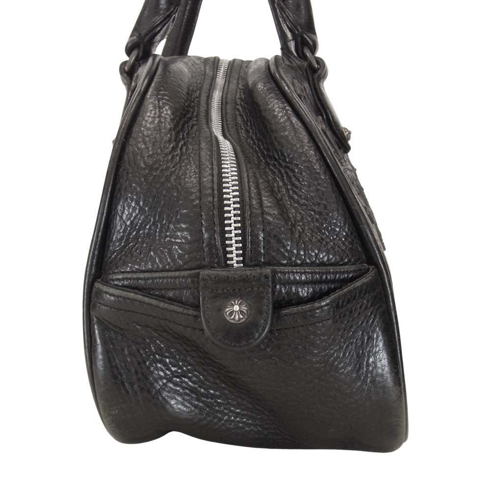 CHROME HEARTS クロムハーツ（原本無） CHチャーム付き GYM クロスパッチ スモールクロス ジム レザー バッグ ブラック系【中古】