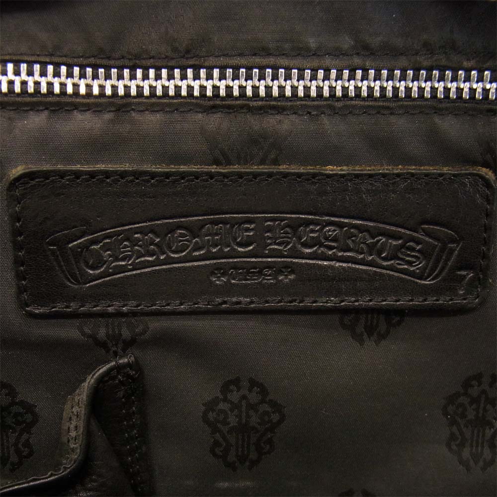 CHROME HEARTS クロムハーツ（原本無） CHチャーム付き GYM クロスパッチ スモールクロス ジム レザー バッグ ブラック系【中古】