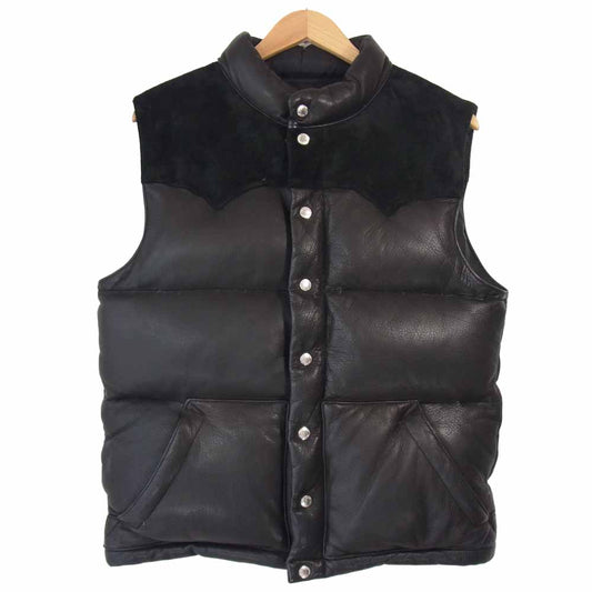 The REAL McCOY'S ザリアルマッコイズ MJ10145 DEERSKIN DOWN VEST ディアスキン ダウン ベスト ブラック系 40【美品】【中古】