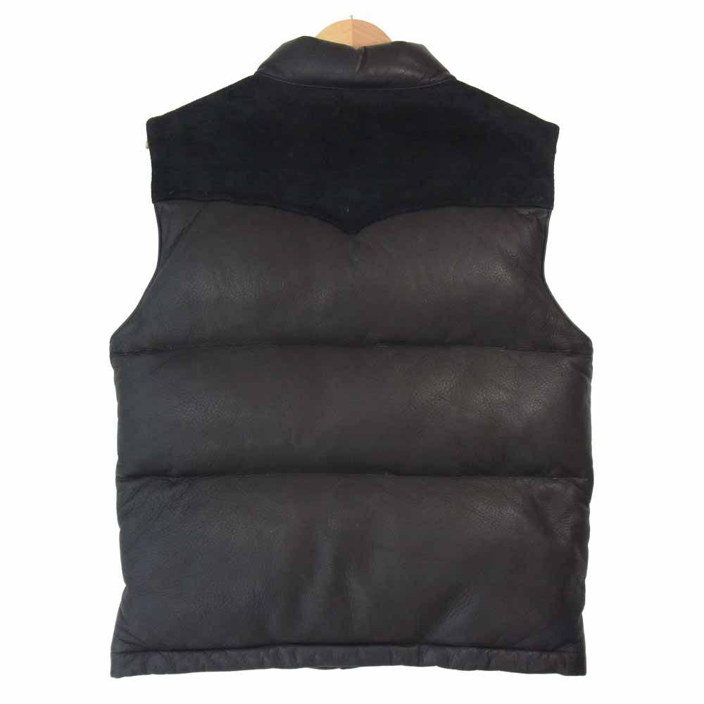 The REAL McCOY'S ザリアルマッコイズ MJ10145 DEERSKIN DOWN VEST ディアスキン ダウン ベスト ブラック系 40【美品】【中古】