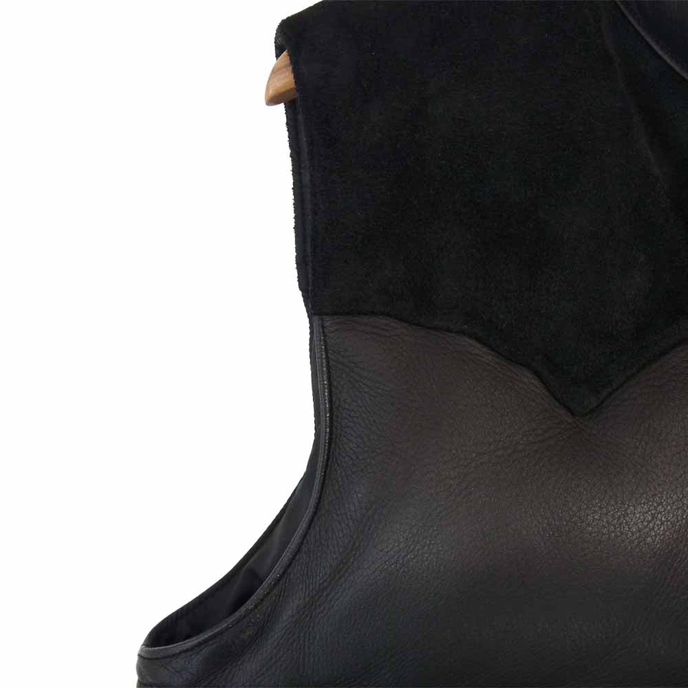 The REAL McCOY'S ザリアルマッコイズ MJ10145 DEERSKIN DOWN VEST ディアスキン ダウン ベスト ブラック系 40【美品】【中古】