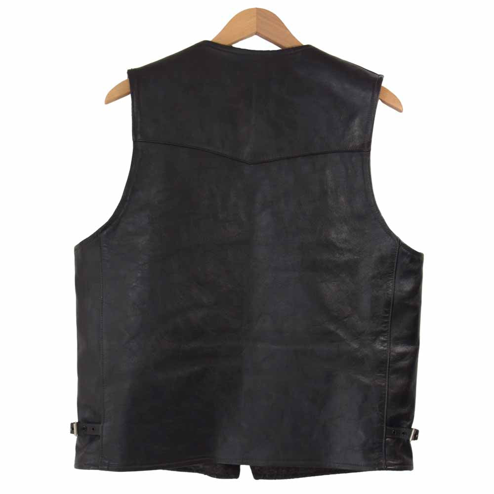The REAL McCOY'S ザリアルマッコイズ BJ20101 BUCO LEATHER ALPACA VEST ブコ ホースハイド アルパカ裏 ベスト ブラック系 40【美品】【中古】