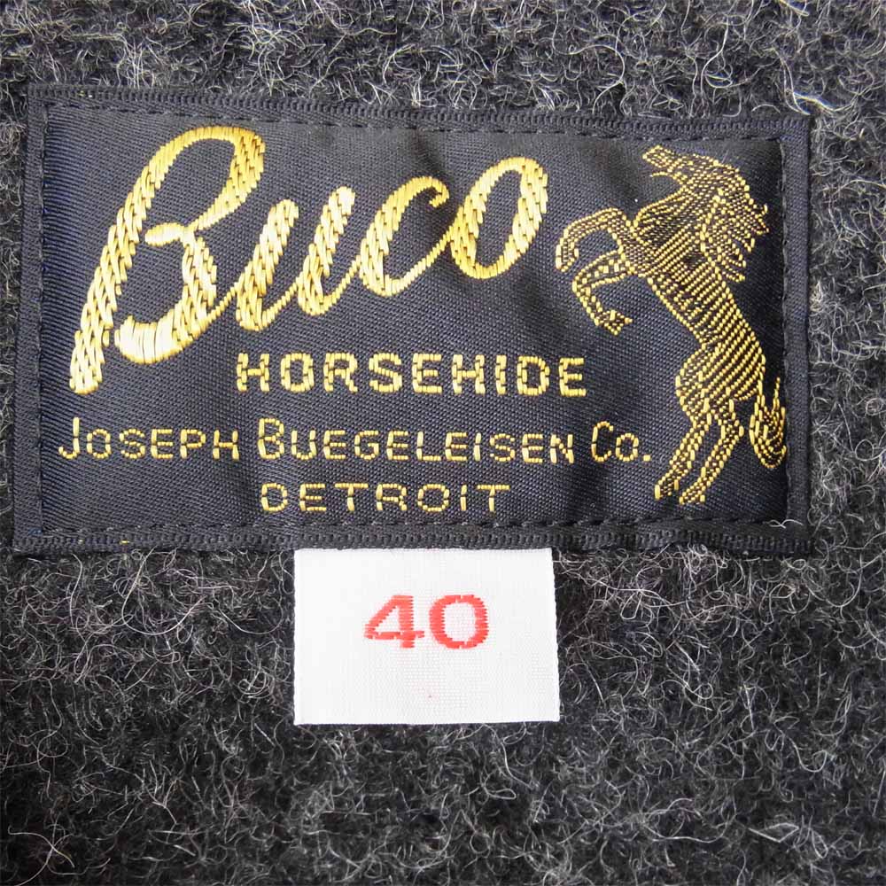 The REAL McCOY'S ザリアルマッコイズ BJ20101 BUCO LEATHER ALPACA VEST ブコ ホースハイド アルパカ裏 ベスト ブラック系 40【美品】【中古】