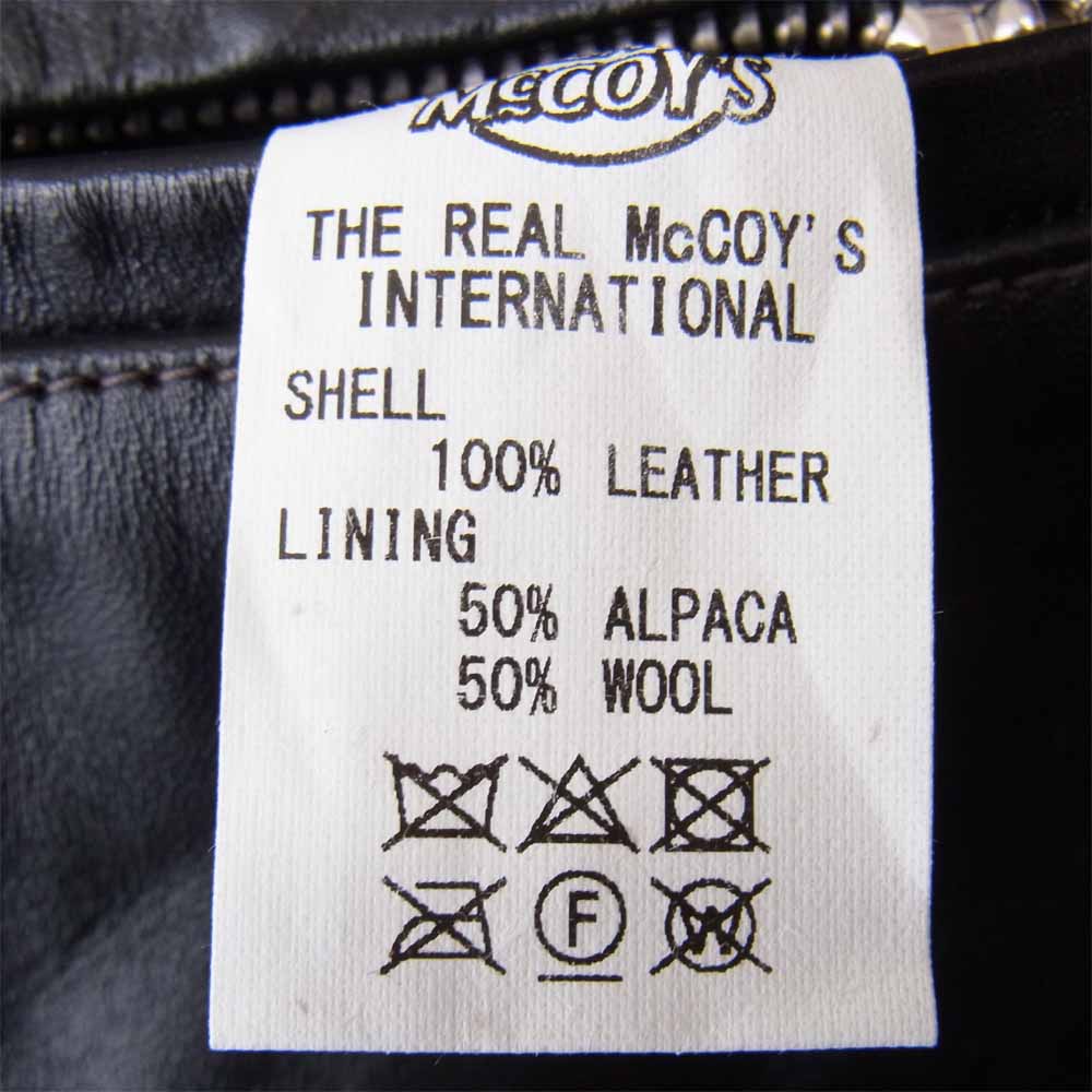 The REAL McCOY'S ザリアルマッコイズ BJ20101 BUCO LEATHER ALPACA VEST ブコ ホースハイド アルパカ裏 ベスト ブラック系 40【美品】【中古】