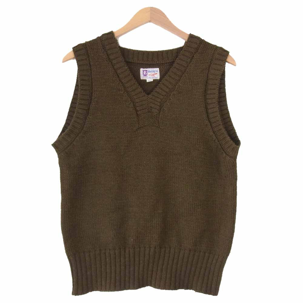 The REAL McCOY'S ザリアルマッコイズ SWEATER SLEEVELESS ニット ベスト カーキ系 40【中古】