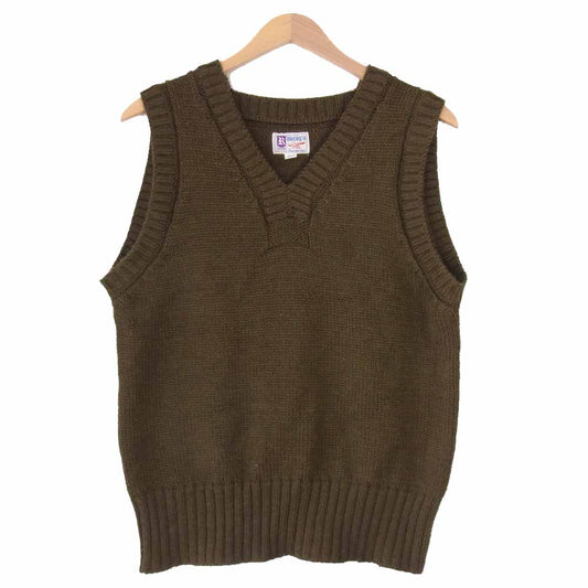 The REAL McCOY'S ザリアルマッコイズ SWEATER SLEEVELESS ニット ベスト カーキ系 40【中古】