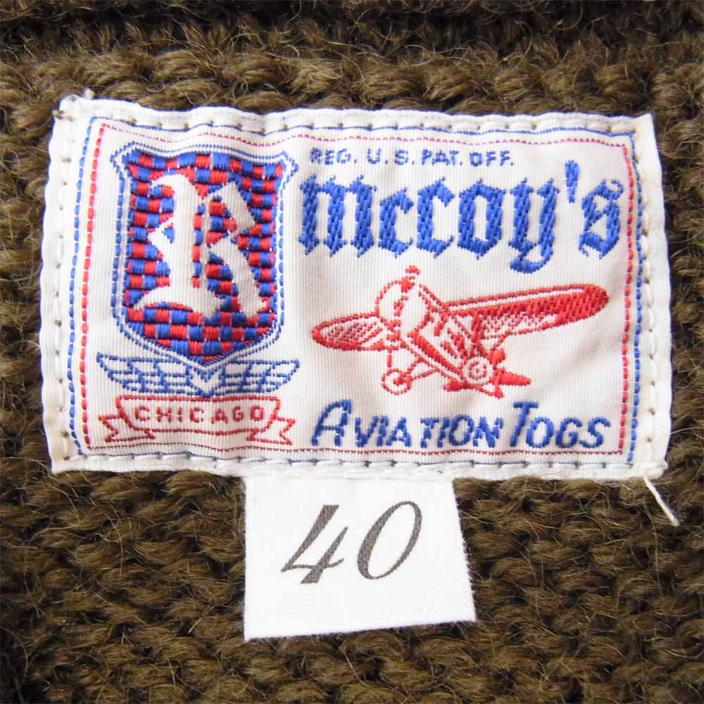 The REAL McCOY'S ザリアルマッコイズ SWEATER SLEEVELESS ニット ベスト カーキ系 40【中古】
