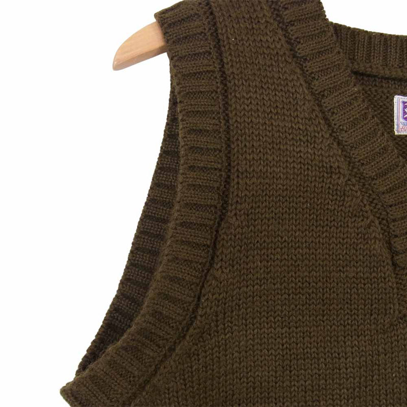 The REAL McCOY'S ザリアルマッコイズ SWEATER SLEEVELESS ニット ベスト カーキ系 40【中古】