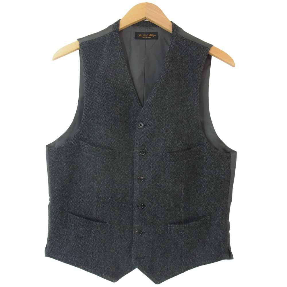The REAL McCOY'S ザリアルマッコイズ CASHMERE VEST カシミヤ ヘリンボーン ベスト グレー系 40【美品】【中古】