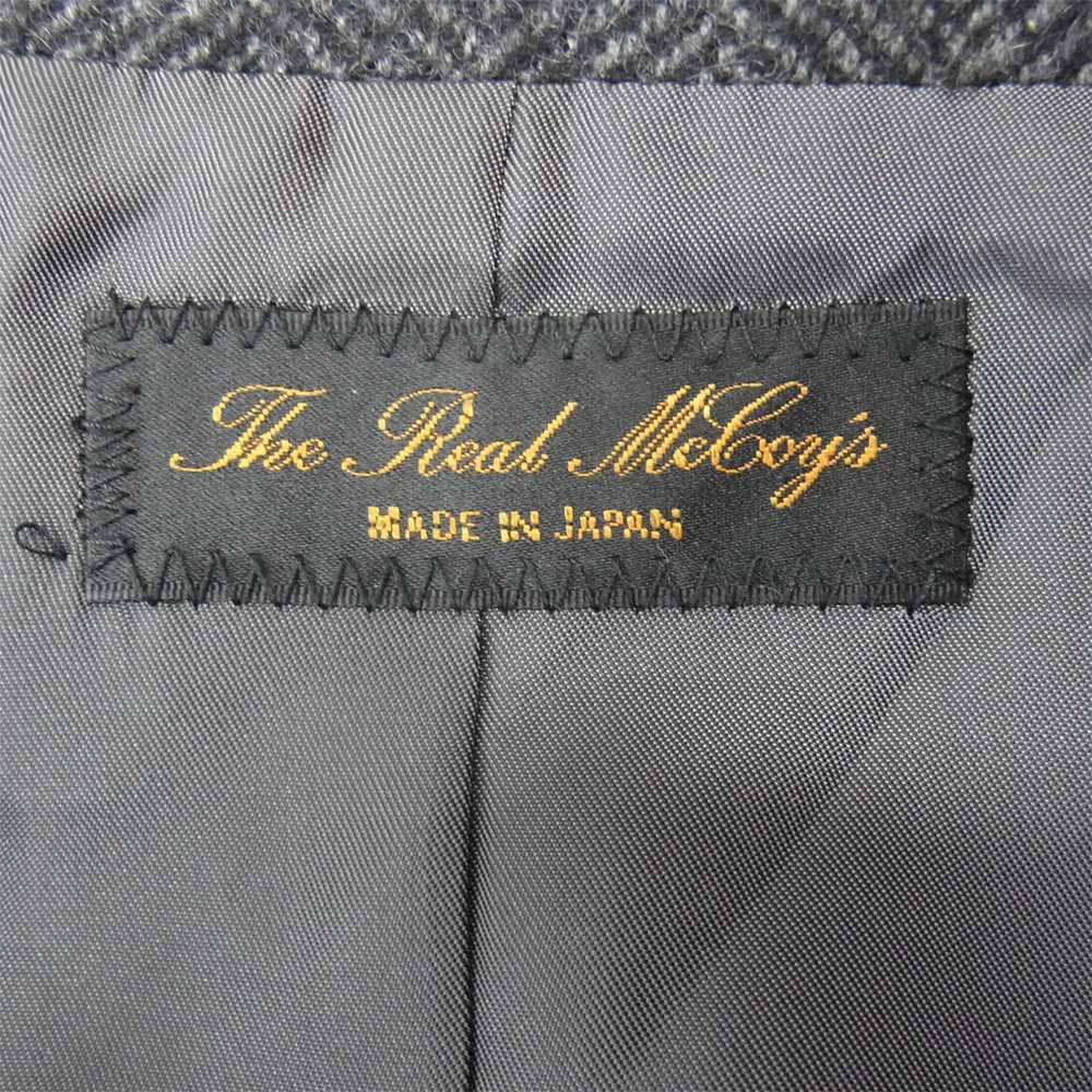 The REAL McCOY'S ザリアルマッコイズ CASHMERE VEST カシミヤ ヘリンボーン ベスト グレー系 40【美品】【中古】