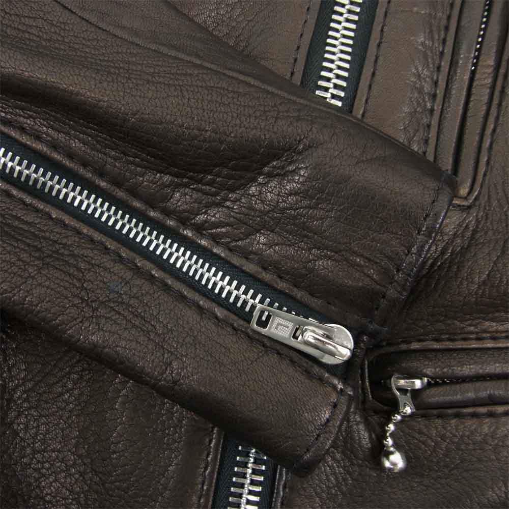 The REAL McCOY'S ザリアルマッコイズ × ルイスレザー Lewis Leathers Lightning Lady's ライトニング レディース ライダース ディアスキン ジャケット ブラック系 34【中古】