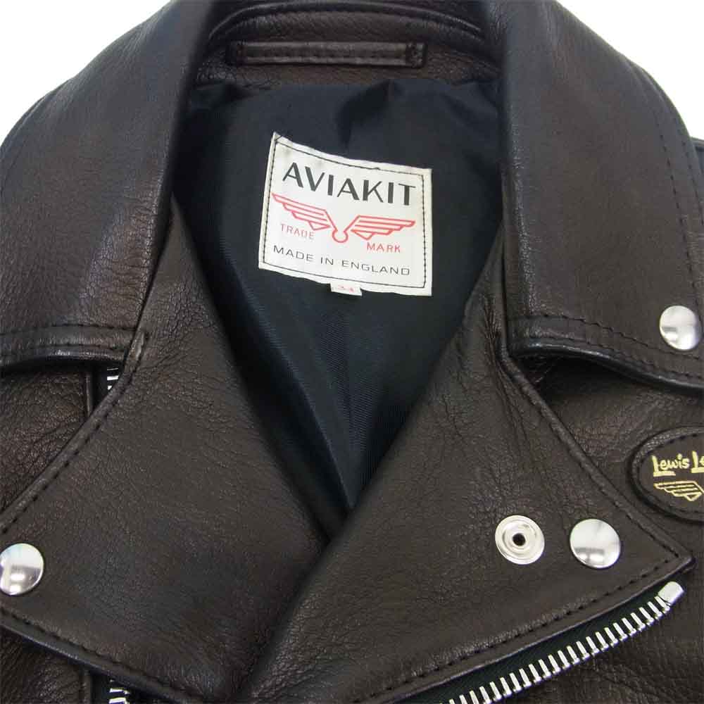 The REAL McCOY'S ザリアルマッコイズ × ルイスレザー Lewis Leathers Lightning ライトニング ライダース ディアスキン ジャケット ブラック系 34【中古】