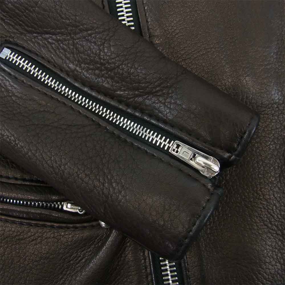 The REAL McCOY'S ザリアルマッコイズ × ルイスレザー Lewis Leathers Lightning ライトニング ライダース ディアスキン ジャケット ブラック系 34【中古】