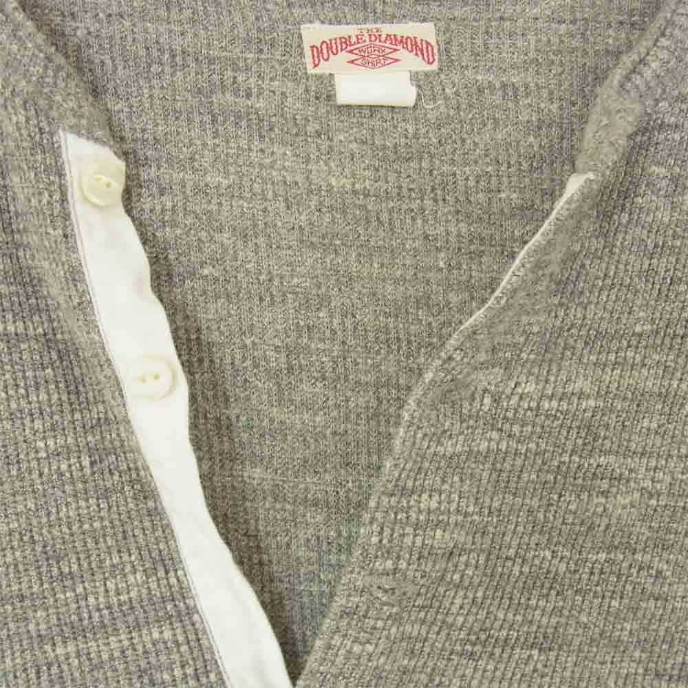 The REAL McCOY'S ザリアルマッコイズ DOUBLE DIAMOND ダブルダイヤモンド ヘンリーネック 長袖Ｔシャツ カットソー グレー系 L【中古】