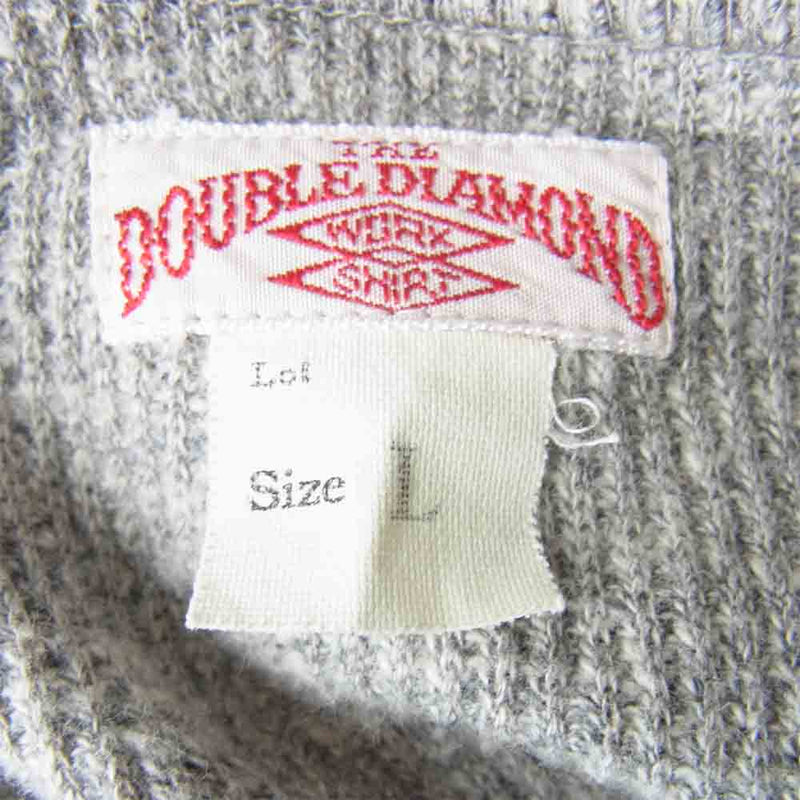 The REAL McCOY'S ザリアルマッコイズ DOUBLE DIAMOND ダブルダイヤモンド ヘンリーネック 長袖Ｔシャツ カットソー グレー系 L【中古】