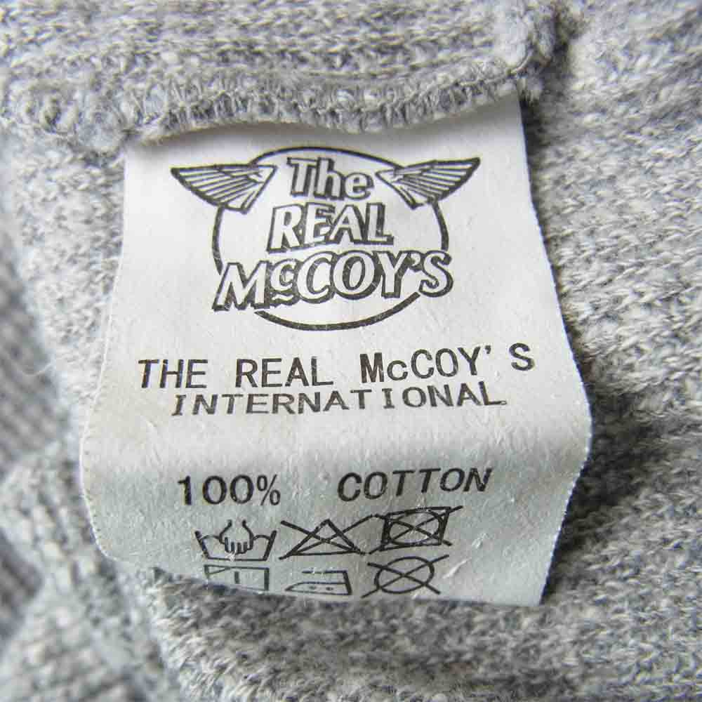 The REAL McCOY'S ザリアルマッコイズ DOUBLE DIAMOND ダブルダイヤモンド ヘンリーネック 長袖Ｔシャツ カットソー グレー系 L【中古】