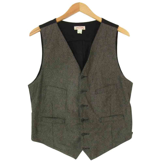 The REAL McCOY'S ザリアルマッコイズ DOUBLE DIAMOND ダブルダイヤモンド シンチバック付 ベスト ジャケット ブラック系 40【中古】