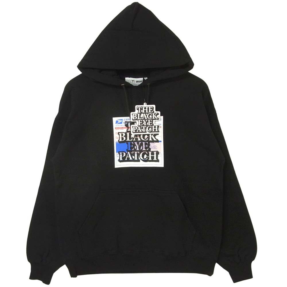 ブラックアイパッチ 20SS BEPSS20TP09 LABEL HOODIE ラベル フーディー プルオーバー パーカー ブラック系 M【新古品】【未使用】【中古】