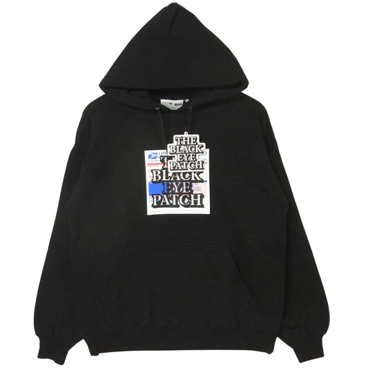 ブラックアイパッチ 20SS BEPSS20TP09 LABEL HOODIE ラベル フーディー プルオーバー パーカー ブラック系 M【新古品】【未使用】【中古】