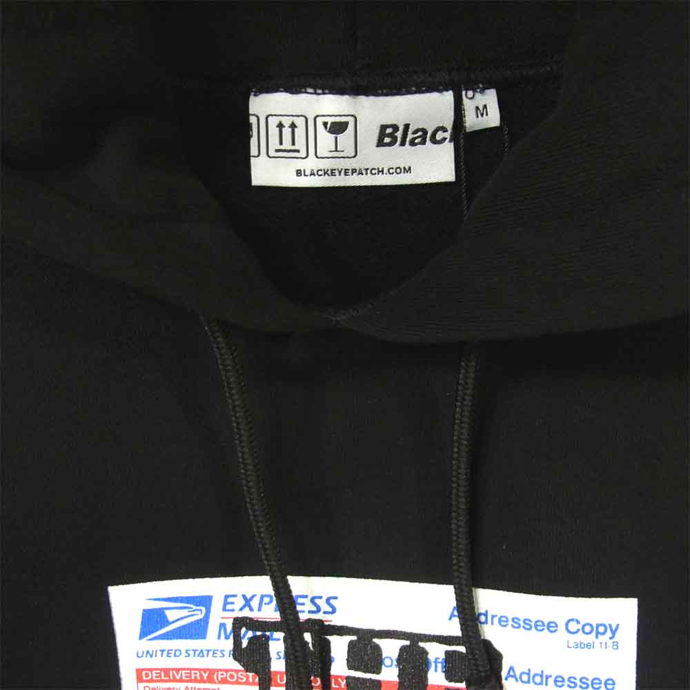 ブラックアイパッチ 20SS BEPSS20TP09 LABEL HOODIE ラベル フーディー プルオーバー パーカー ブラック系 M【新古品】【未使用】【中古】