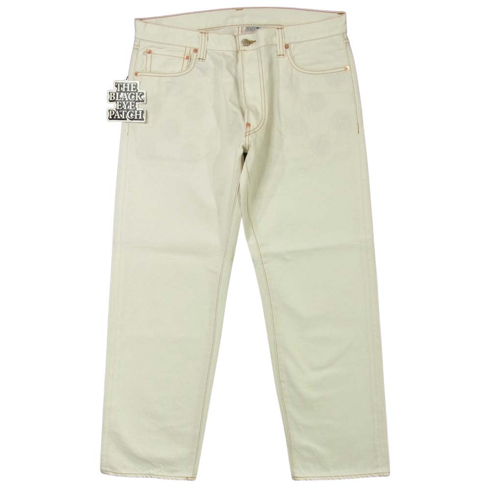 ブラックアイパッチ 21SS BEPSS21PA06 KAMON JEANS WHITE セルヴィッジ付 デニムパンツ ホワイト系 36【新古品】【未使用】【中古】