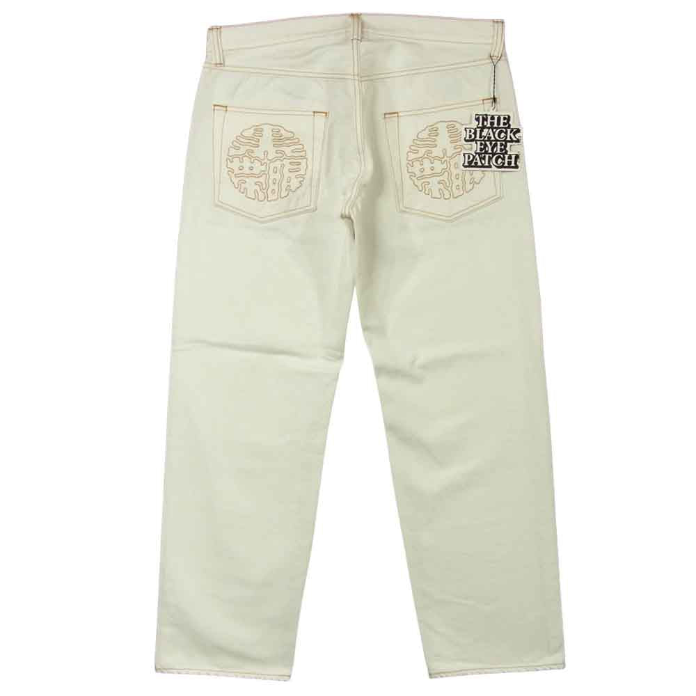 ブラックアイパッチ 21SS BEPSS21PA06 KAMON JEANS WHITE セルヴィッジ付 デニムパンツ ホワイト系 36【新古品】【未使用】【中古】