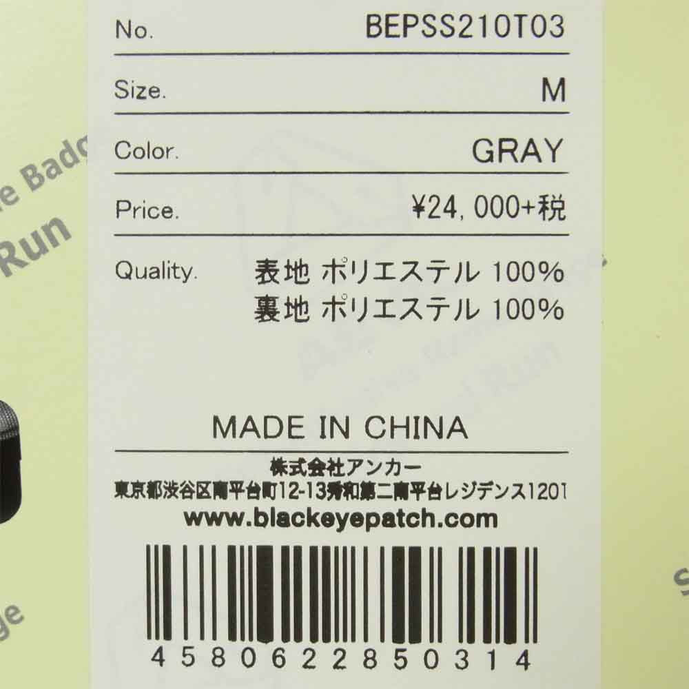 ブラックアイパッチ 21SS BEPSS210T03 SECT UNO COACH JACKET コーチジャケット グレー系 M【新古品】【未使用】【中古】