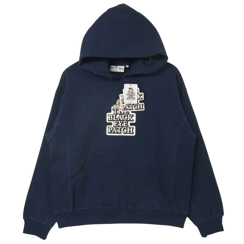 ブラックアイパッチ 20AW BEPFW20EI18 FLYING OG LABEL HOODIE 鉄腕アトム ラベル パーカー ダークネイビー系 M【新古品】【未使用】【中古】