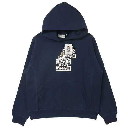 ブラックアイパッチ 20AW BEPFW20EI18 FLYING OG LABEL HOODIE 鉄腕アトム ラベル パーカー ダークネイビー系 M【新古品】【未使用】【中古】