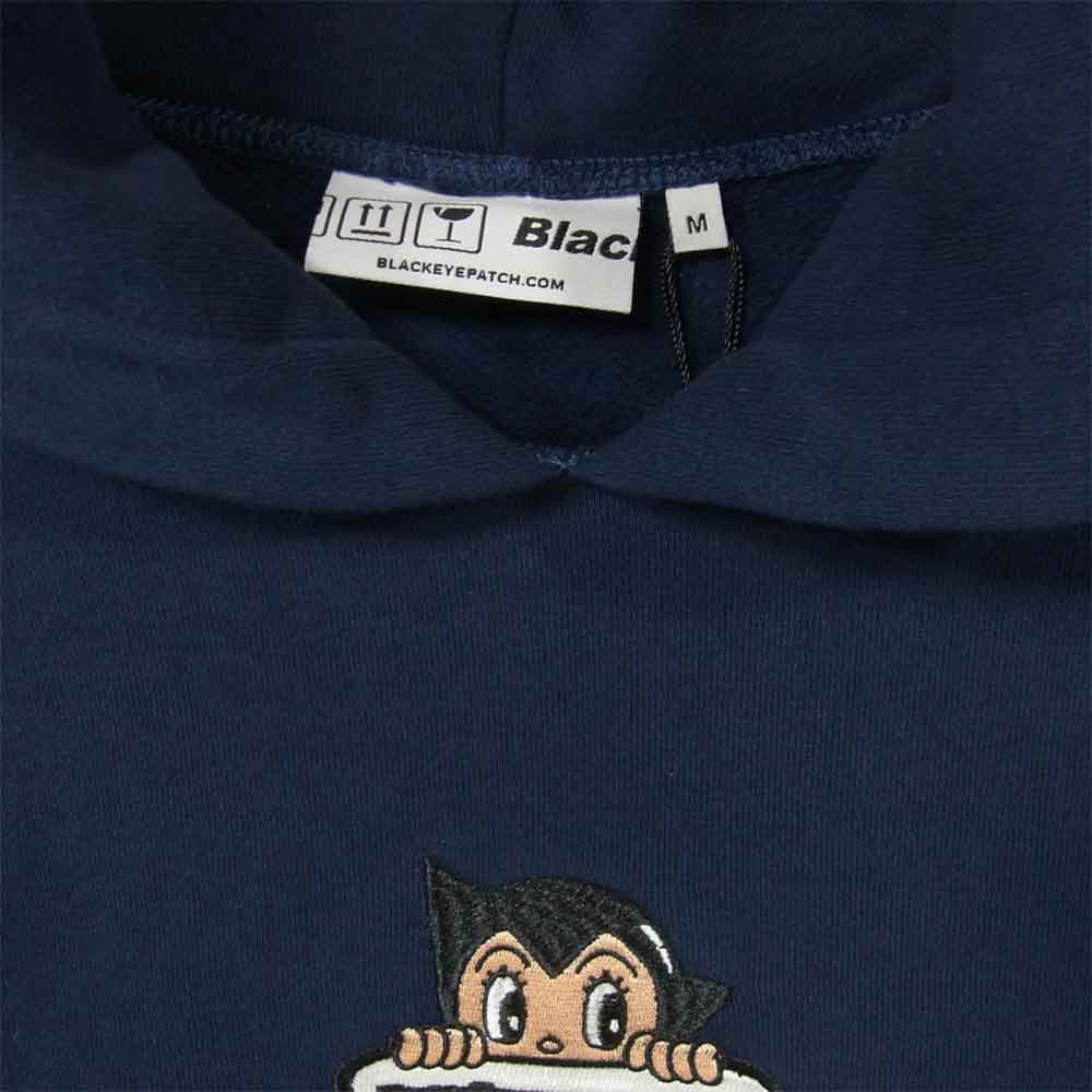 ブラックアイパッチ 20AW BEPFW20EI18 FLYING OG LABEL HOODIE 鉄腕アトム ラベル パーカー ダークネイビー系 M【新古品】【未使用】【中古】
