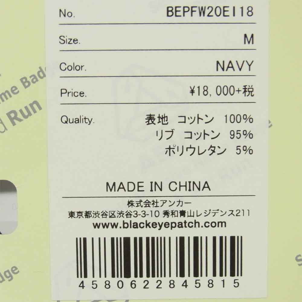 ブラックアイパッチ 20AW BEPFW20EI18 FLYING OG LABEL HOODIE 鉄腕アトム ラベル パーカー ダークネイビー系 M【新古品】【未使用】【中古】