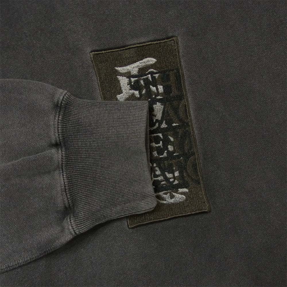 ブラックアイパッチ 20AW BEPFW20EI24 LABEL HOODED SWEATSHIRT 取扱注意プリント プルオーバー パーカー グレー系 L【新古品】【未使用】【中古】