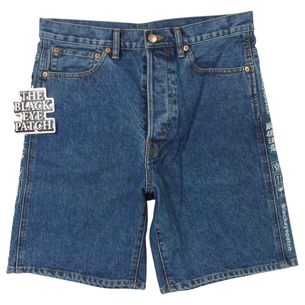 ブラックアイパッチ 20SS BEPSS20EI19 取扱注意 サイド刺繍 デニム ショート パンツ ブルー系 32【新古品】【未使用】【中古】
