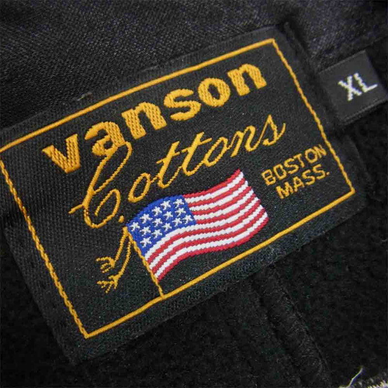 VANSON バンソン ナイロン シングル ライダース ジャケット ブラック系 XL【美品】【中古】