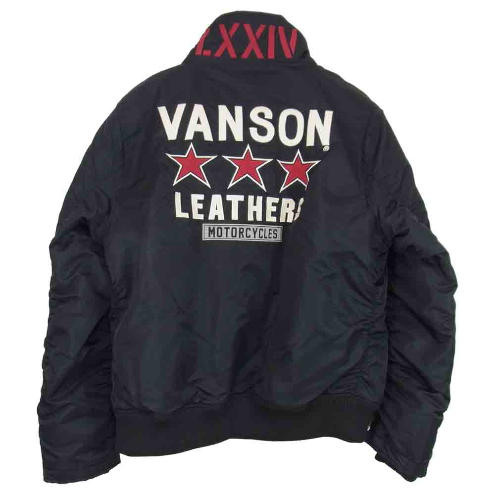 VANSON バンソン ナイロン シンサレート 中綿 ジャケット ブラック系 XL【美品】【中古】