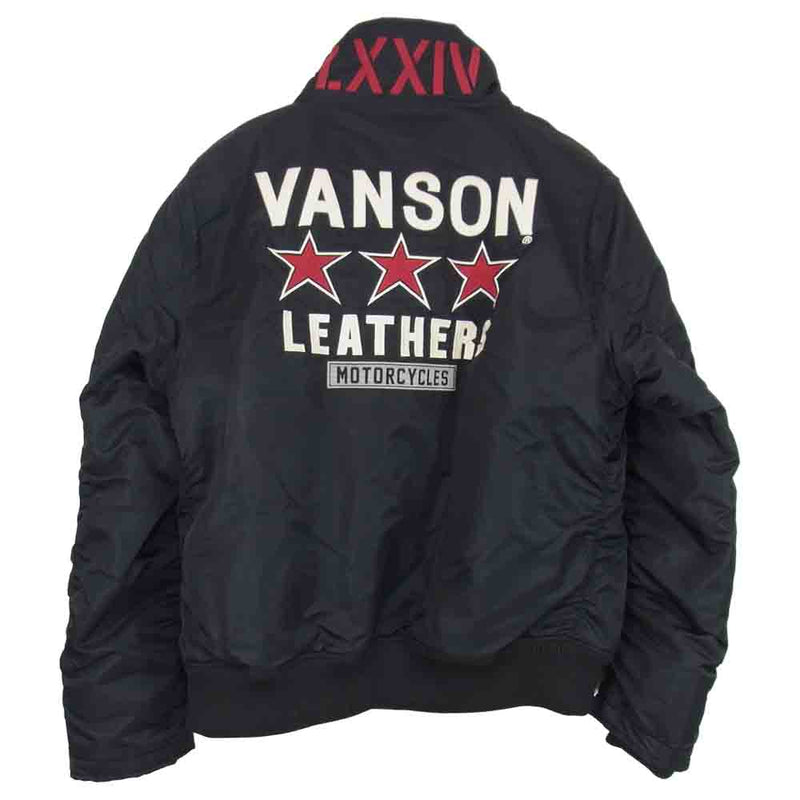 VANSON バンソン ナイロン シンサレート 中綿 ジャケット ブラック系 XL【美品】【中古】
