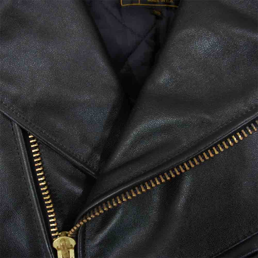 VANSON バンソン C2 レザー ダブル ライダース ジャケット ブラック系 38【美品】【中古】