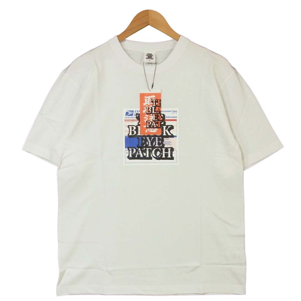 ブラックアイパッチ 20SS BEPSS20TE01 LABEL TEE ラベル 半袖 Tシャツ ホワイト系 M【新古品】【未使用】【中古】