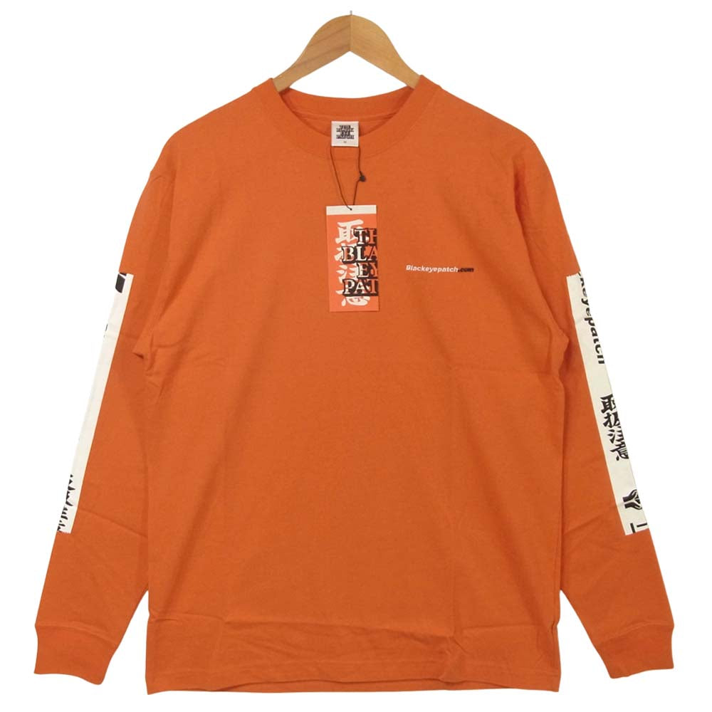 ブラックアイパッチ 20SS BEPSS20TE06 HANDLE WITH CARE L/S TEE 長袖 Tシャツ オレンジ系 M【新古品】【未使用】【中古】