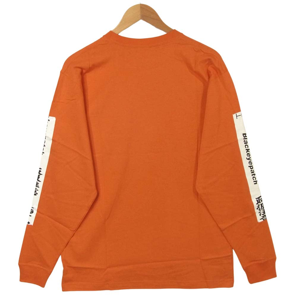 ブラックアイパッチ 20SS BEPSS20TE06 HANDLE WITH CARE L/S TEE 長袖 Tシャツ オレンジ系 M【新古品】【未使用】【中古】