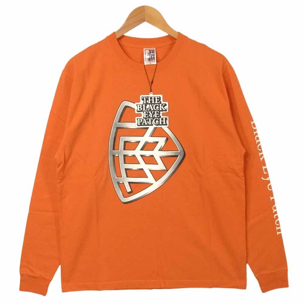 ブラックアイパッチ 19SS BEPS19TE01 EMBLEM L/S TEE エンブレム 長袖 Tシャツ オレンジ系 M【新古品】【未使用】【中古】