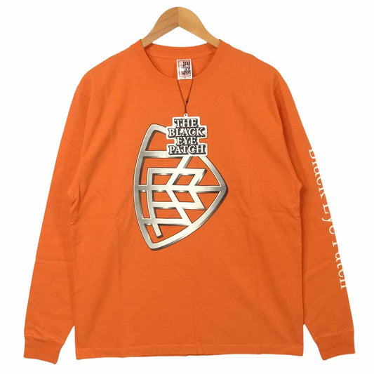 ブラックアイパッチ 19SS BEPS19TE01 EMBLEM L/S TEE エンブレム 長袖 Tシャツ オレンジ系 M【新古品】【未使用】【中古】