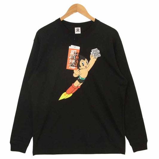 ブラックアイパッチ 20AW BEPFW20EI20 アストロボーイ AstoroBoy L/S TEE 鉄腕アトム プリント ロングスリーブ Tシャツ ブラック系 L【新古品】【未使用】【中古】