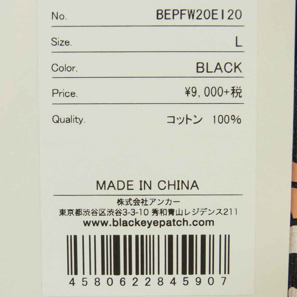 ブラックアイパッチ 20AW BEPFW20EI20 アストロボーイ AstoroBoy L/S TEE 鉄腕アトム プリント ロングスリーブ Tシャツ ブラック系 L【新古品】【未使用】【中古】