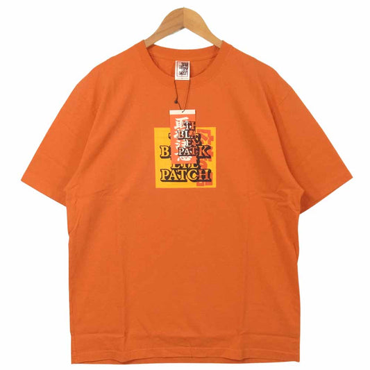 ブラックアイパッチ 20SS BEPCS20TE01 AS ADVERTISED LABEL TEE ラベル プリント 半袖 Tシャツ オレンジ系 L【新古品】【未使用】【中古】