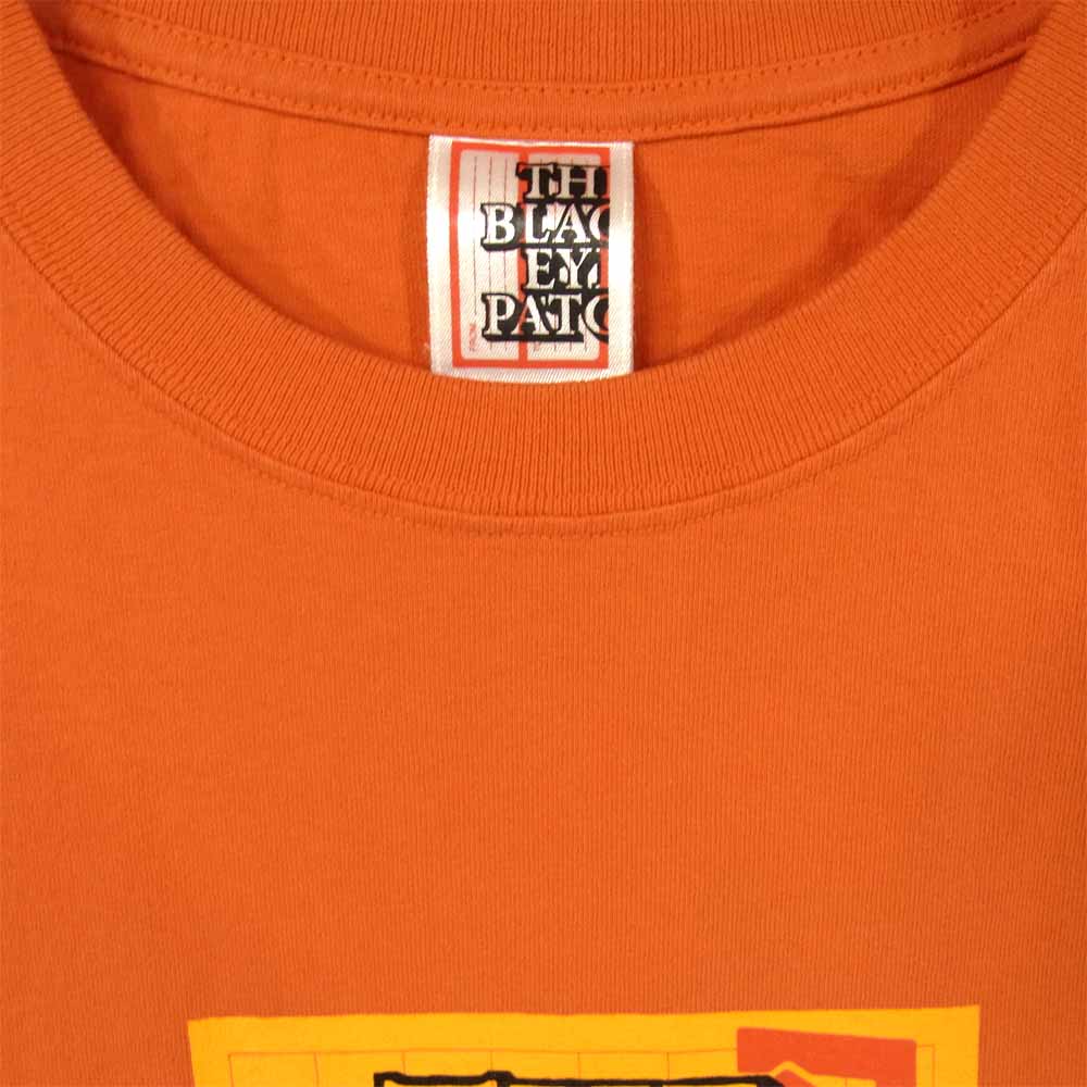 ブラックアイパッチ 20SS BEPCS20TE01 AS ADVERTISED LABEL TEE ラベル プリント 半袖 Tシャツ オレンジ系 L【新古品】【未使用】【中古】