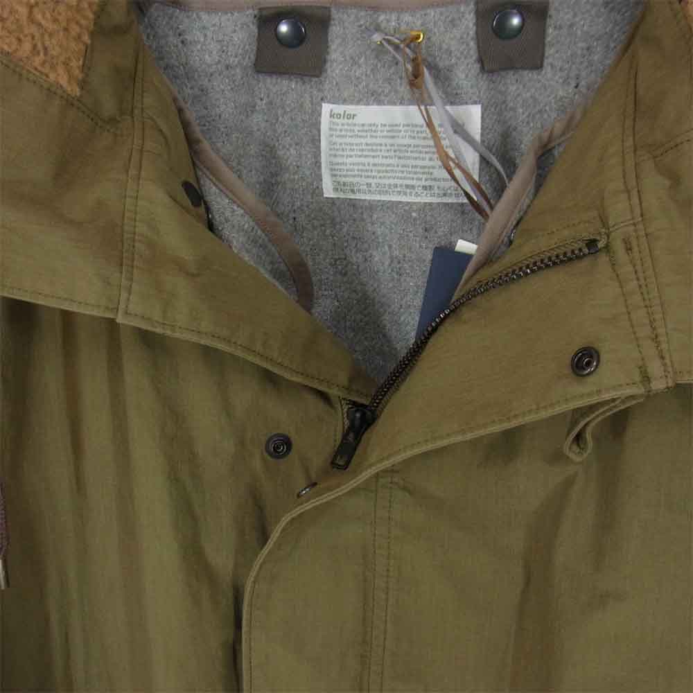 kolor カラー 15AW 15WCM-C07106 ウールライナー付き モッズコート  カーキ系 1【美品】【中古】