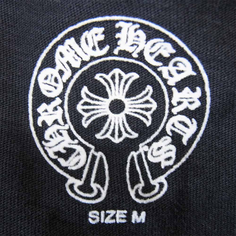 CHROME HEARTS クロムハーツ（原本無） クロスボールボタン ホースシュープリント ポロシャツ ブラック系 M【中古】