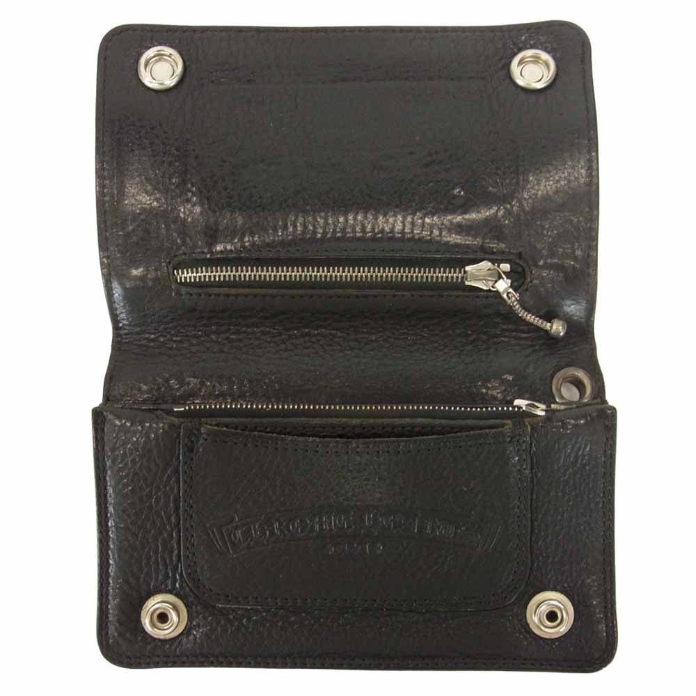 CHROME HEARTS クロムハーツ（原本無） 2 ZIP WALLET 2 ジップ ウォレット ブラック系【中古】