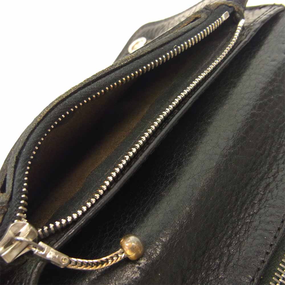 CHROME HEARTS クロムハーツ（原本無） 2 ZIP WALLET 2 ジップ ウォレット ブラック系【中古】